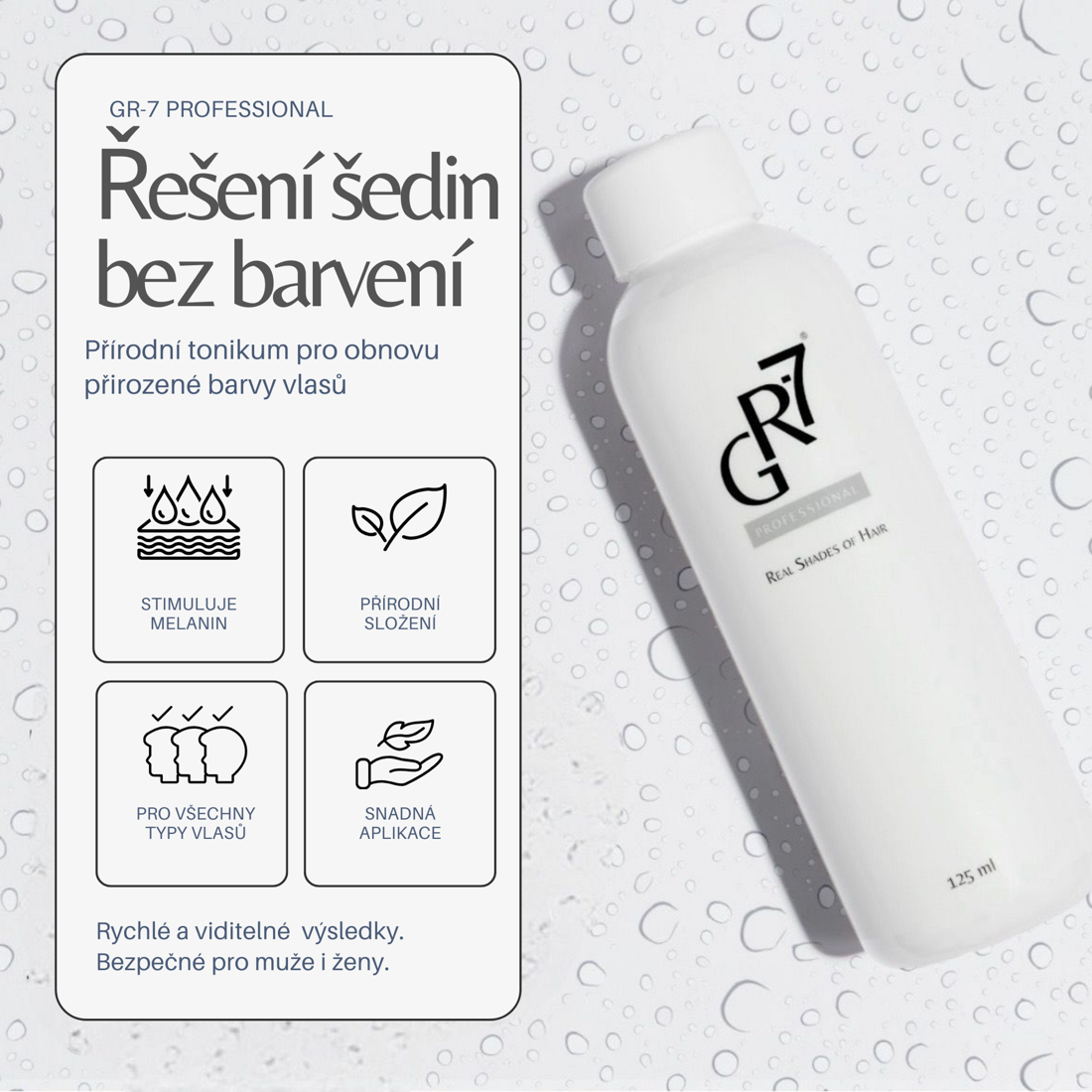 Revoluční tonikum GR-7® proti šedinám - 1ks 125ml