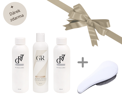 Darčekový set GR-7 Proti šedinám + GR šampón na podporu rastu vlasov a obnovu vlasového farbiva