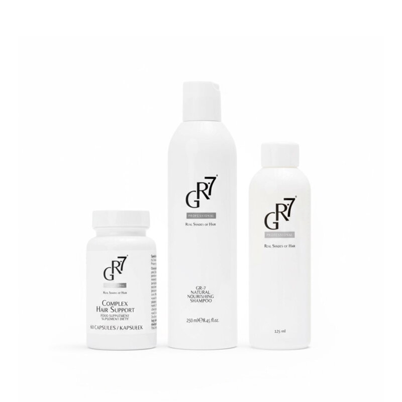 SET proti šediveniu - GR-7® tonikum proti šedinám + vitamíny na vlasy HAIR SUPPORT + výživný šampón SET proti šediveniu - GR-7® tonikum proti šedinám + vitamíny na vlasy HAIR SUPPORT + výživný šampón