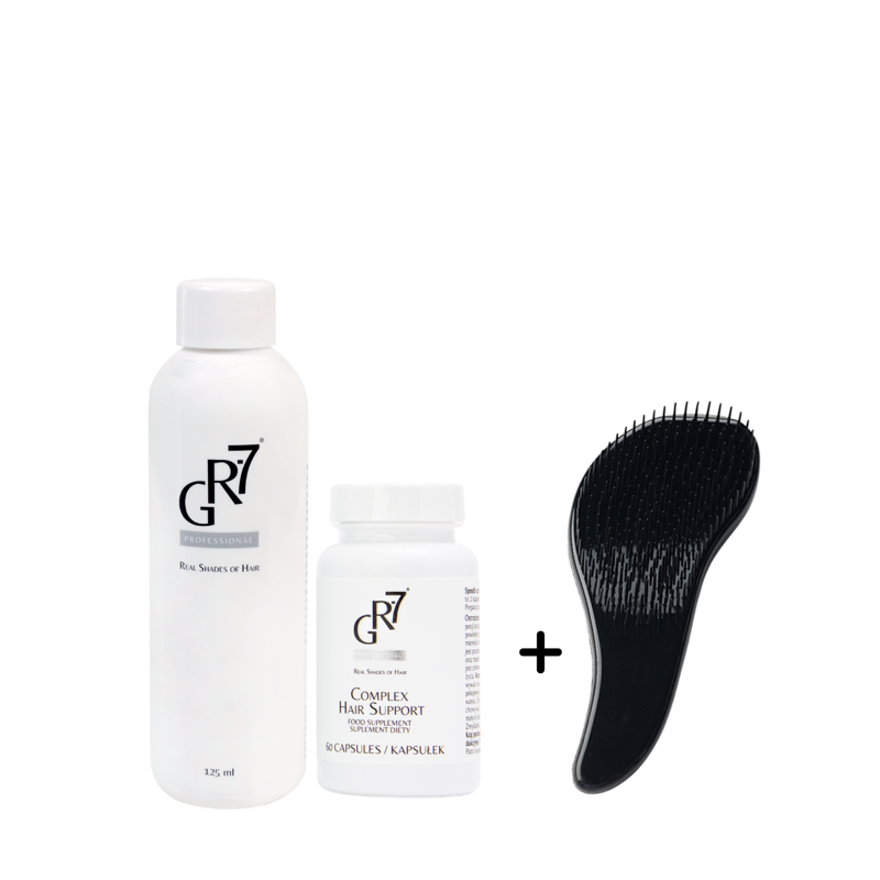 Kúra pre repigmentáciu a posilnenie vlasov – GR-7 tonikum + vitamíny na vlasy + DARČEK masážny hrebeň Magic