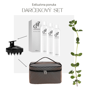 Darčekový set: GR-7 Professional proti šedinám + aplikačná masážna kefa + kozmetická taška